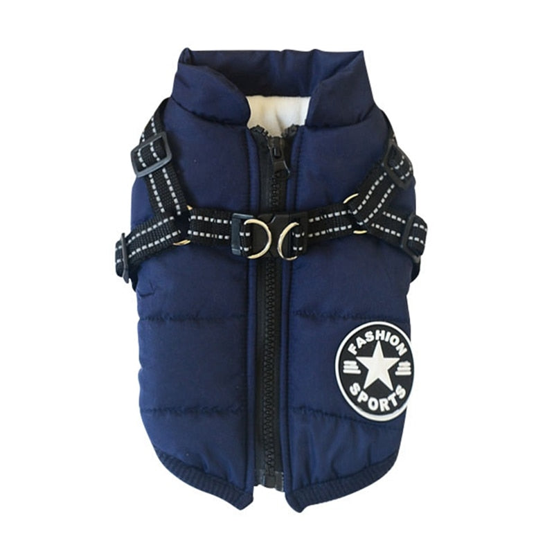 Waterproof Dog Winter Jacket With Harness